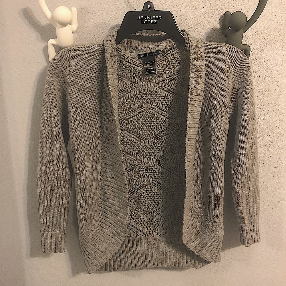 grey cardigan